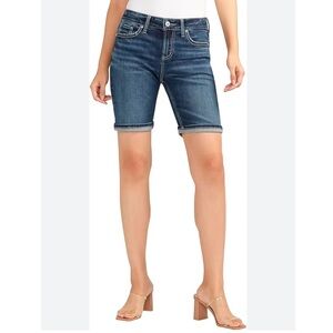 Silver Suki Jean Shorts Bermuda Denim Shorts